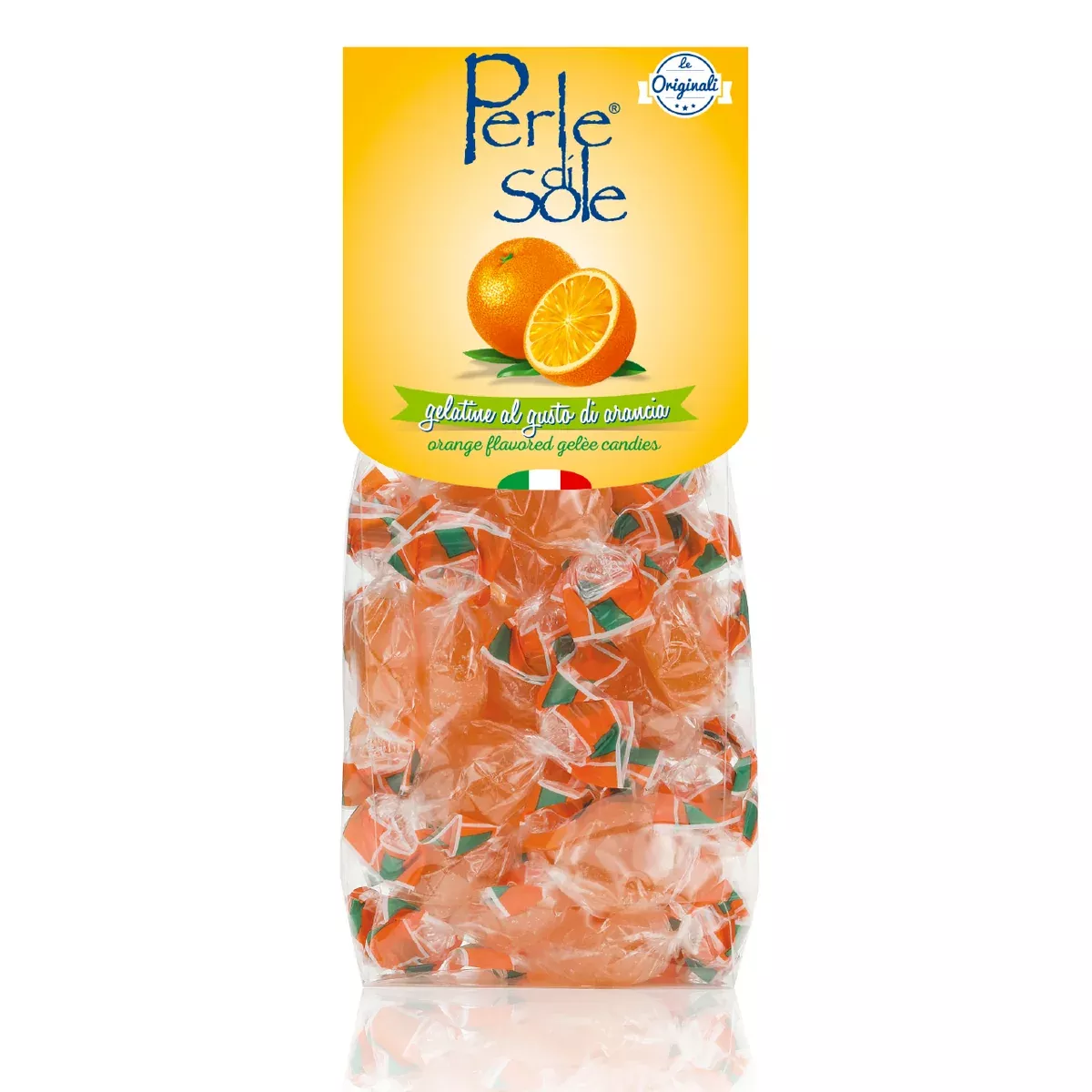Perle di Sole Orange Flavored Gelèe Candies, 7.05oz. Bag - 200g