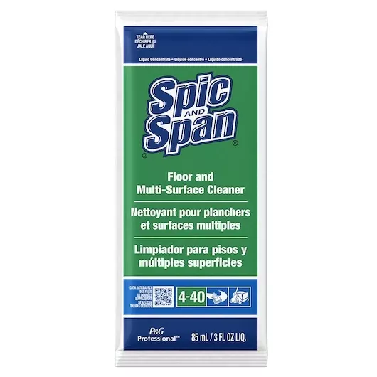 Procter & Gamble Non-foods Spic and Span Professional Floor and Multi-surface Cleaner Liquid Packet Concentrate 4-4045/3 Ounce