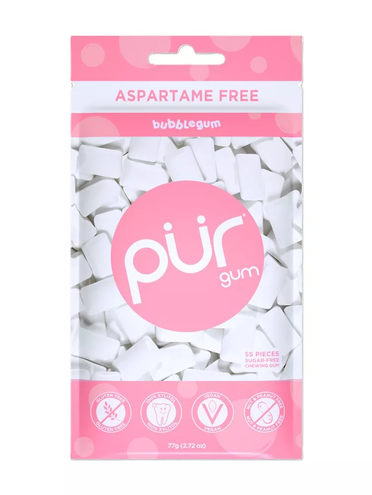PUR Gum, Bubblegum, 55pc Bag - 2.72oz