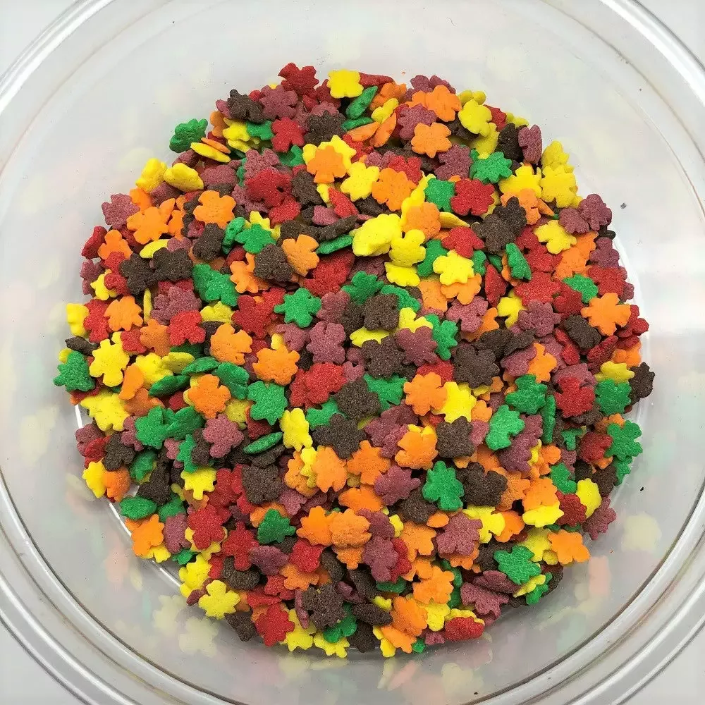 QA Products, Inc. – Beloit, Wisconsin Sprinkles & Toppings Fall Leaves Leaf Shapes Bakery Topping Sprinkles 5 Pounds Fall Colors
