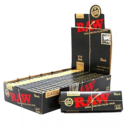 RAW Papers Black 1 1/4 oz (Pack of 24)