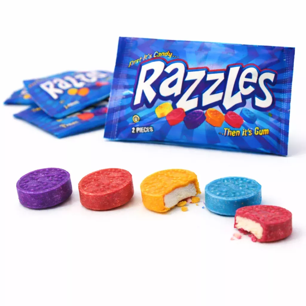 Razzles Original Candy Gum – Assorted Fruit Flavors – Bulk Value Bag – 8 oz