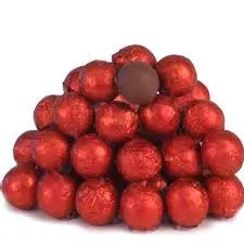 Red Chocolate Foil Balls 10LB Bulk