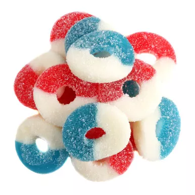 Red, White, and Blue Gummy Rings