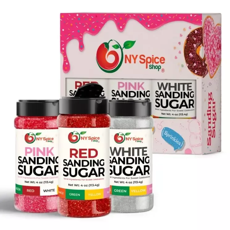 Red-White-Pink Sanding Sugar (Pack of 3)