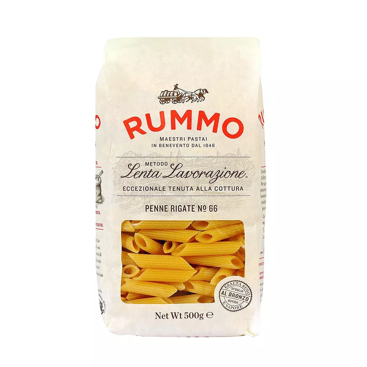 Rummo Pasta Penne Rigate, #66, 1 lb | 454g