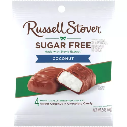 Russell Stover Sugar Free Milk Chocolate Coconut 2oz Bag