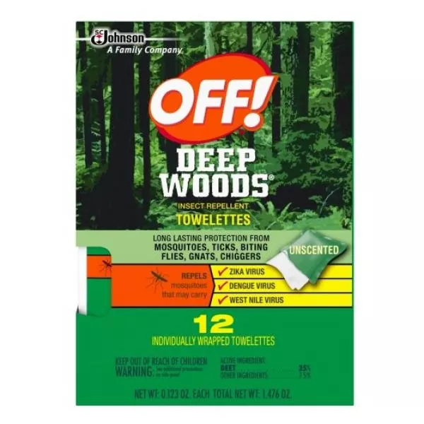 S.c. Johnson Consumer Off Deep Woods Off Towelettes 12 Count Packs - 12 Per Case