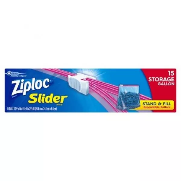 S.c. Johnson Consumer Ziploc Slider Storage Bag 15 Count Packs - 12 Per Case