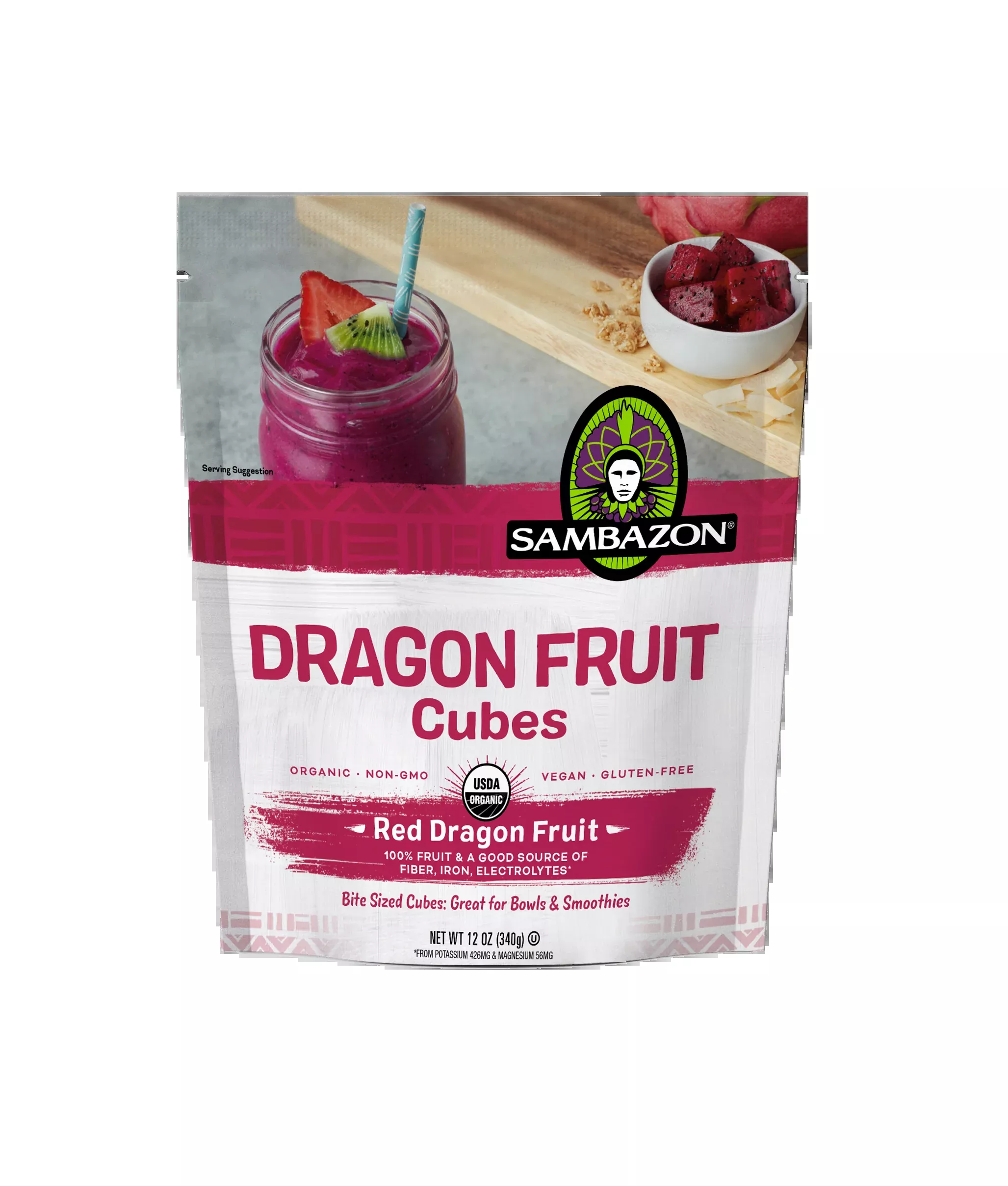 Sambazon Frozen Sambazon Red Dragon Fruit Cubes, 12 Ounce - 8 Per Case