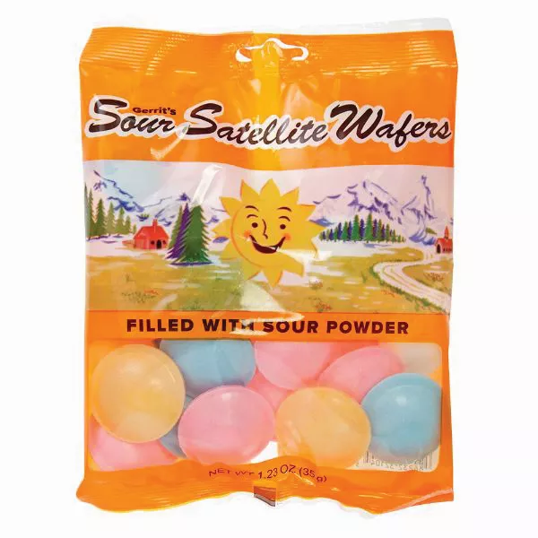Satellite Wafers Sour Peg Bag, 1.23oz