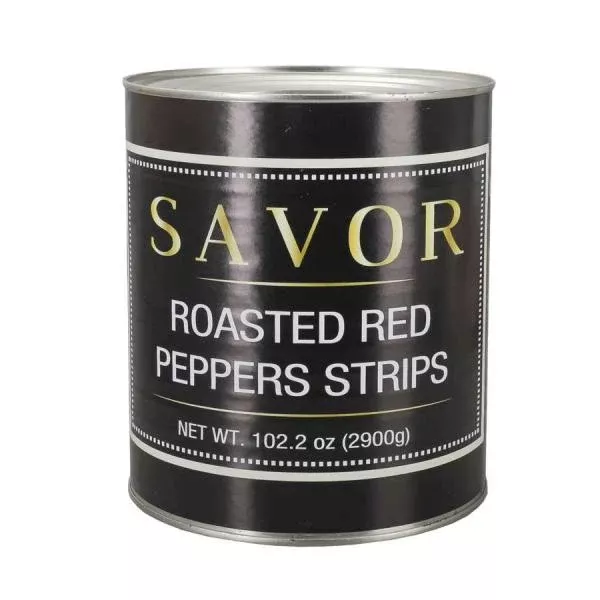 Savor Imports Roasted Red Pepper Strips Can 10 Cans - 6 Per Case