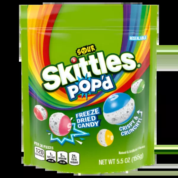 Skittles Pop 'd Freeze Dried Sours 5.5 oz. Bag