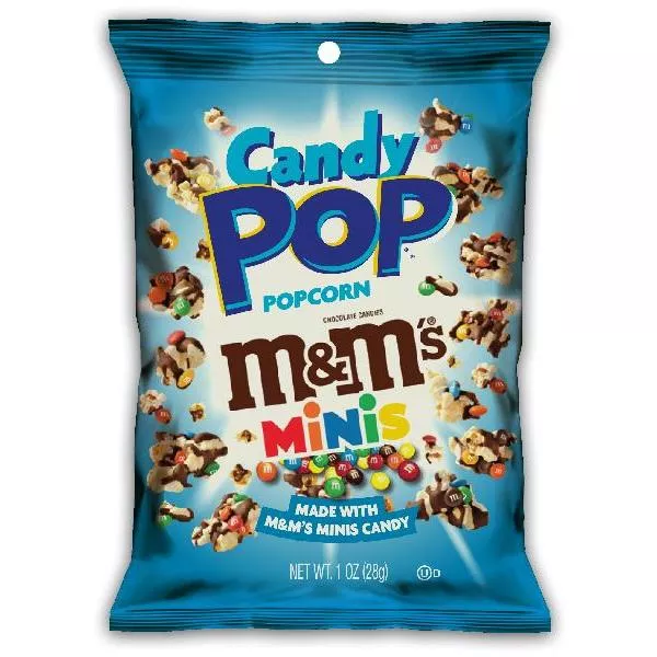 Snax-sational Brands Each M & M Candy Pop Popcorn 1 Ounce Size - 48 Per Case