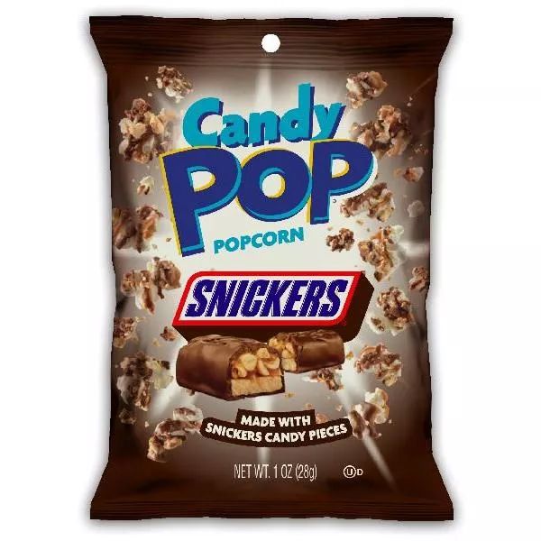 Snax-sational Brands Each Snickers Candy Pop Popcorn 1 Ounce Size - 48 Per Case
