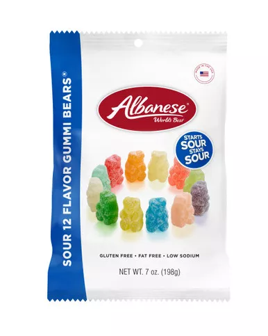 Sour 12 Flavor Gummi Bears - 7 oz Bag