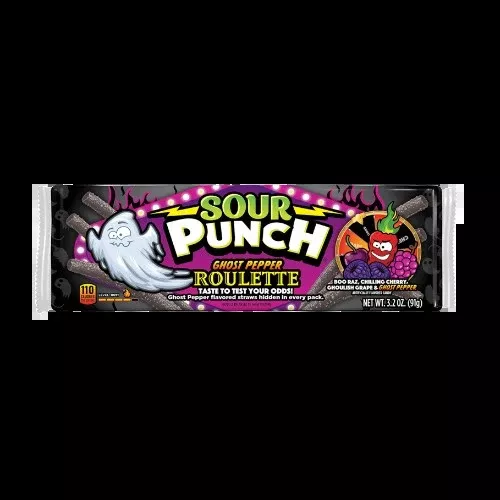 Sour Punch Ghost Pepper Roulette Straws 3.2 oz. Tray