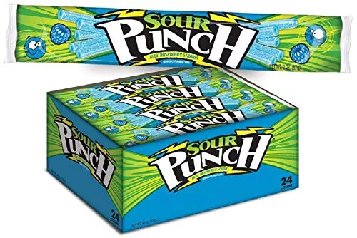 Sour Punch Punch Straws Bl Rasp 24 Per Box