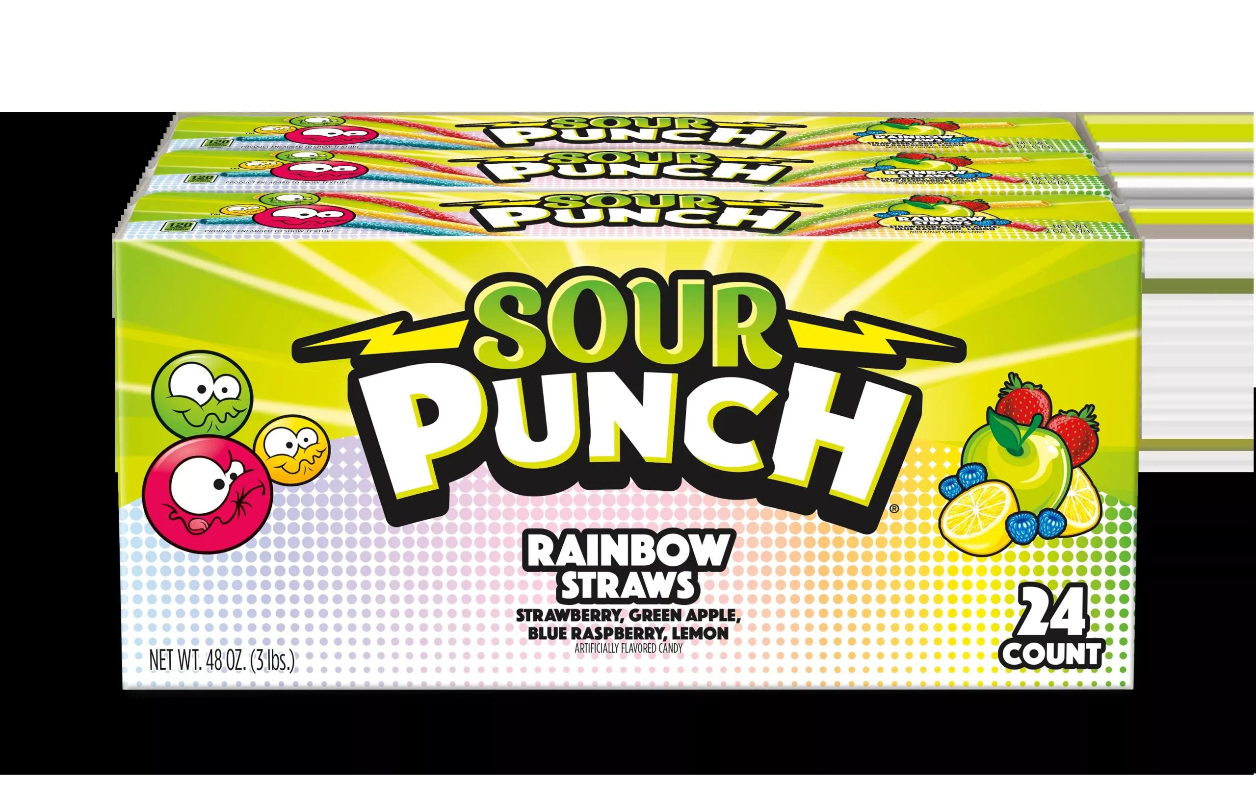 Sour Punch Rainbow Straws - 24 ct