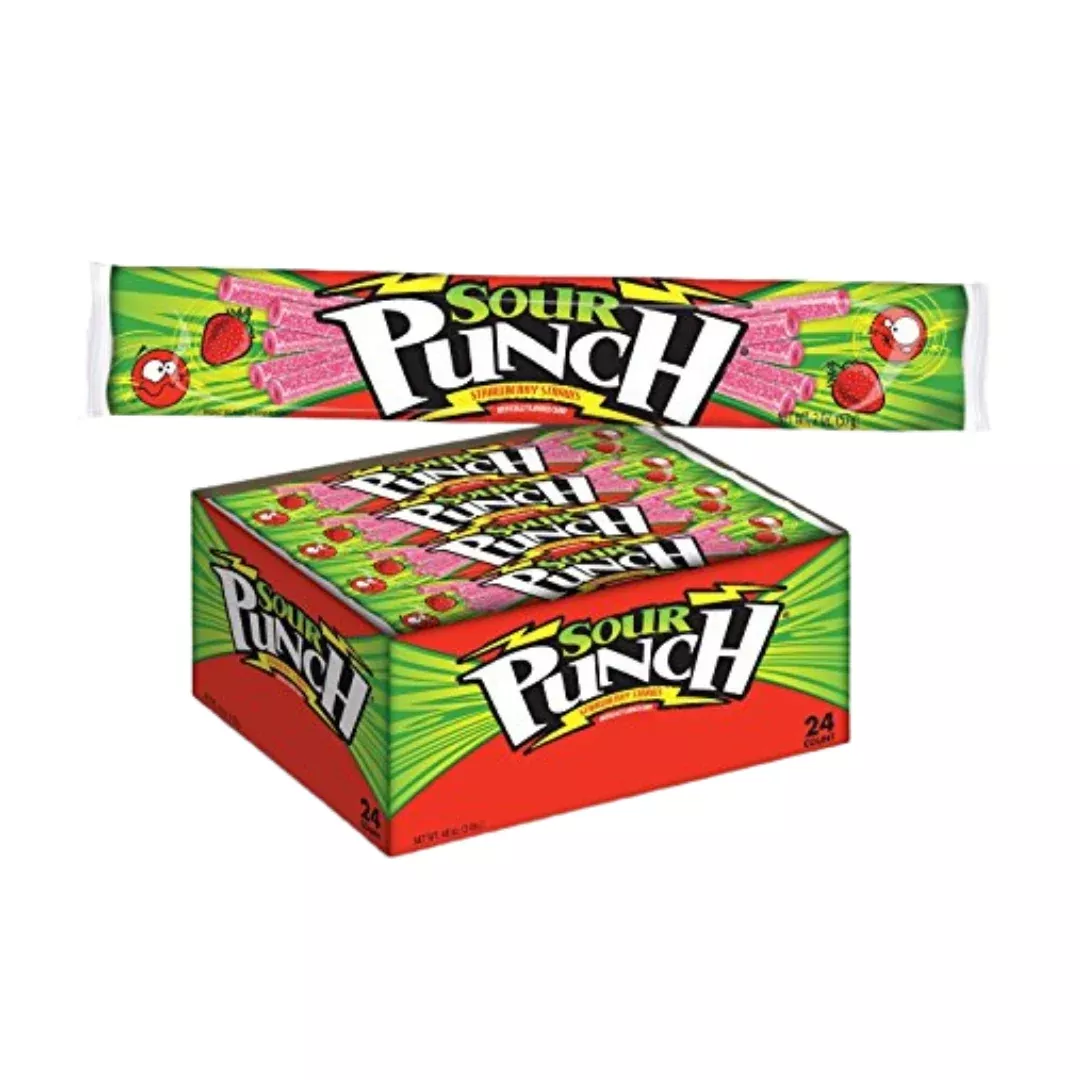 Sour Punch Straws Strawberry (24 Per Box)