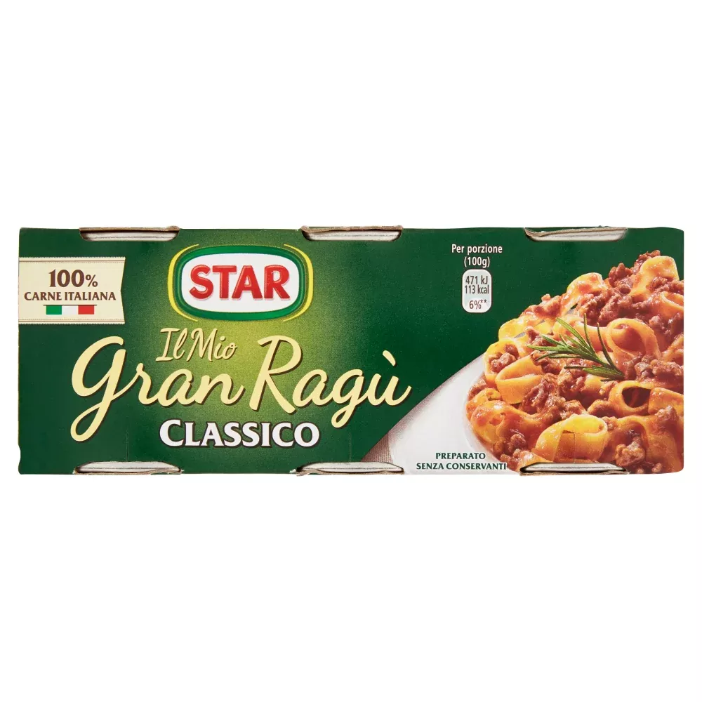 Star il Mio Gran Ragù Classic, 3 x 100g