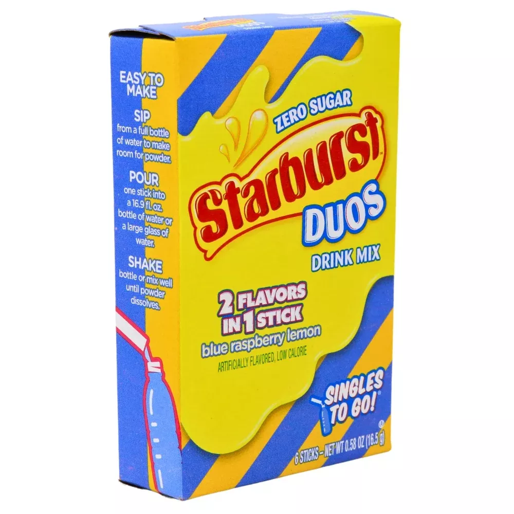 Starburst Duos Blue Raspberry Lemon Singles to Go - 16.5g