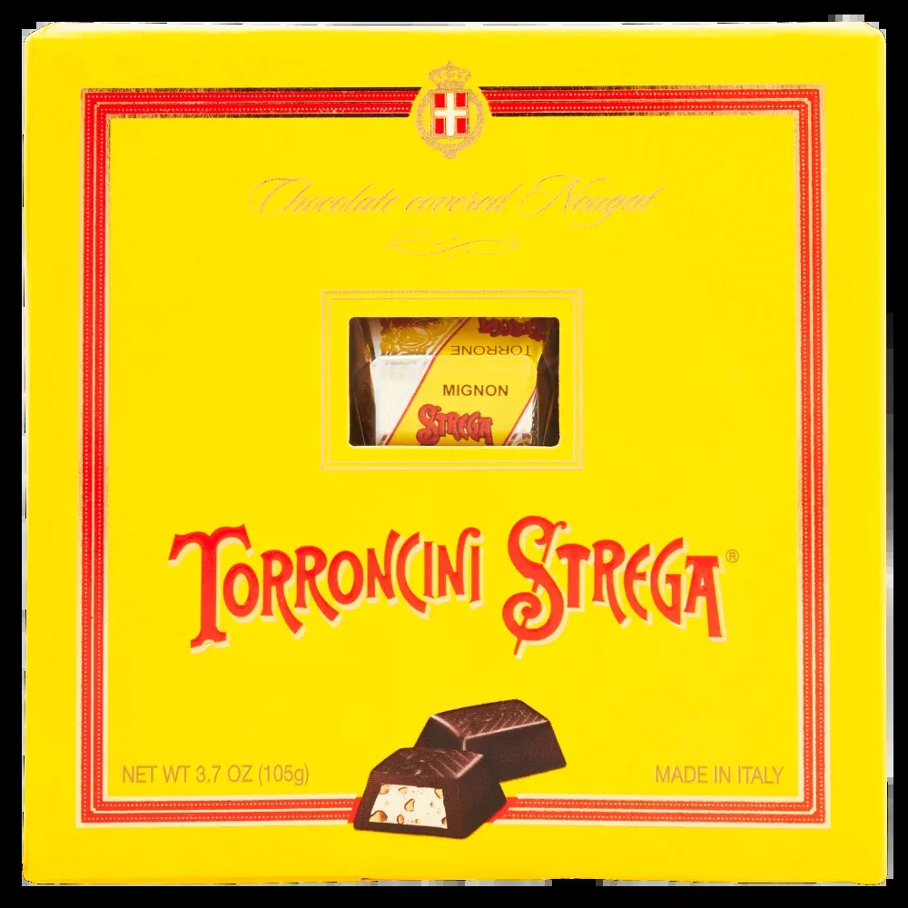 Strega Mini Hard Nougat, Torroncini Strega, 12 Piece Box, 3.7 oz | 105g