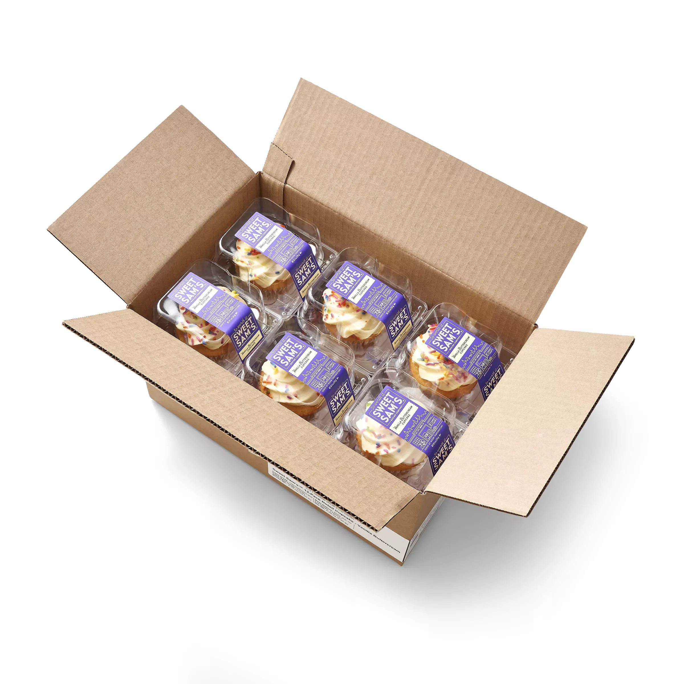 Sweet Sam's Large Cupcake Vanilla Buttercream 1 Each - 12 Per Case