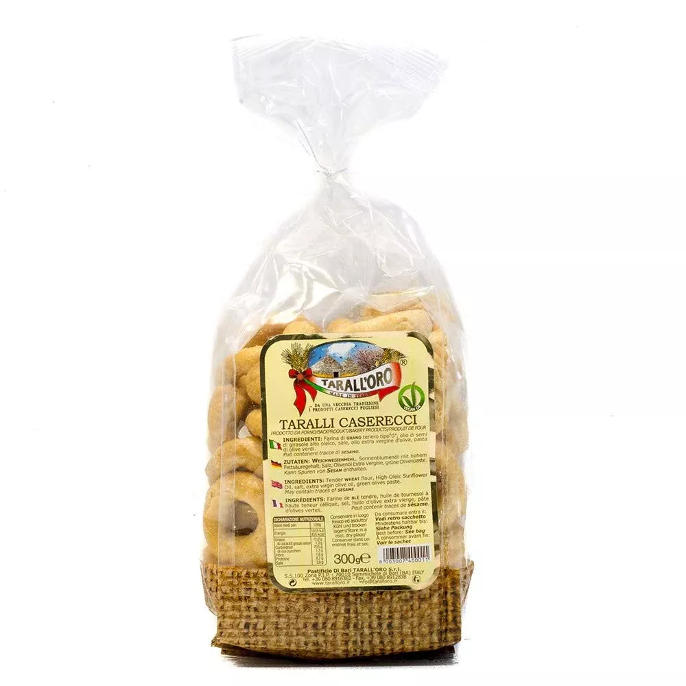 Tarall'oro Taralli Plain, Caserecci, 10.58 oz