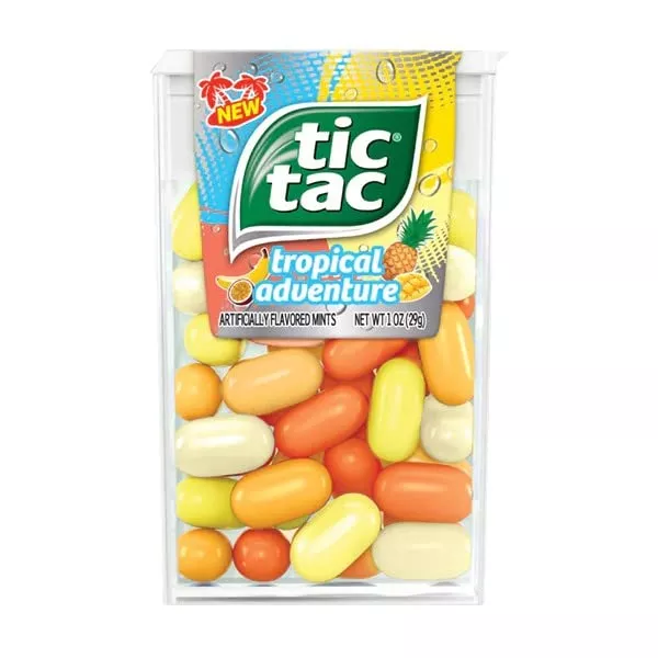 Tic Tac Tropical Adventure Fruit Flavored Mints, Bulk 12 Pack, On-The-Go Refreshment, Stocking Stuffer, 1 Oz Each ‚Ä¶