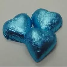 Tiffany Blue Chocolate Foil Hearts 10LB Bulk
