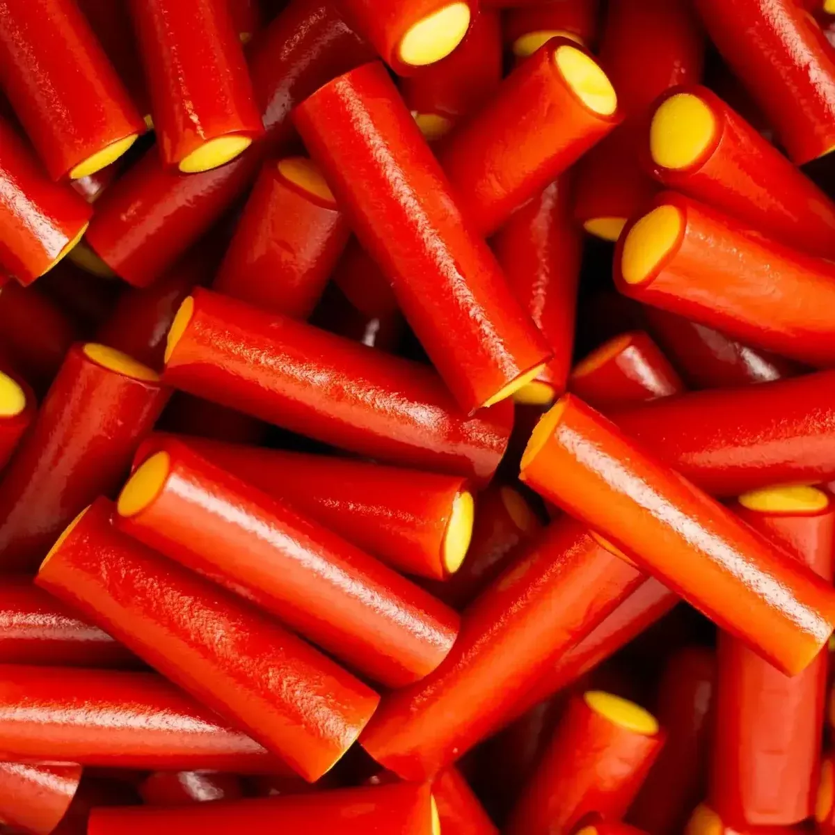 TOMS Lemon Rhubarb Red Licorice Logs
