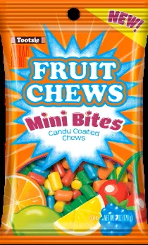 Tootsie Fruit Roll Mini Bites 7oz bag or 8ct case