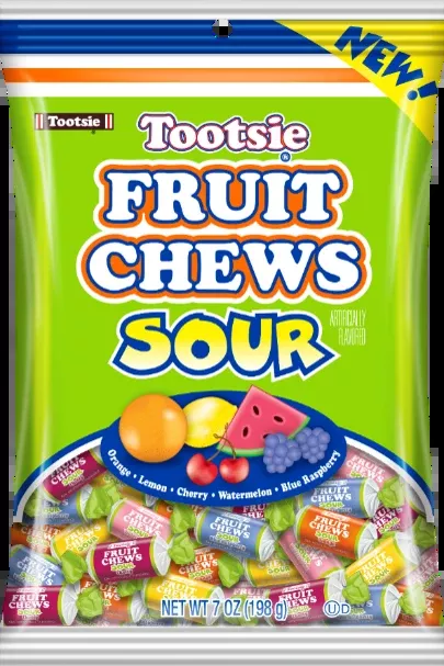 Tootsie Fruit Roll Sour 7oz bag or 8ct case
