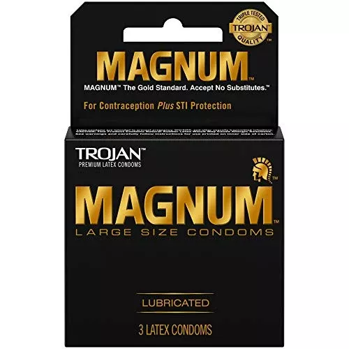 TROJAN Condom Magnum Lub 3s 6 Per Package