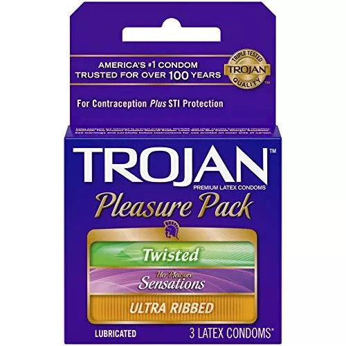 TROJAN Condom Pleasure Pack 3s 6 Per Package