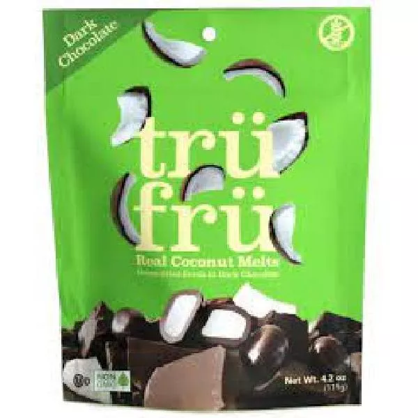 Tru Fru Hyper Dried Grab & Share Hyper Driedcoconut Melts in Dark Chocolate 4.2 Ounce Size - 6 Per Case
