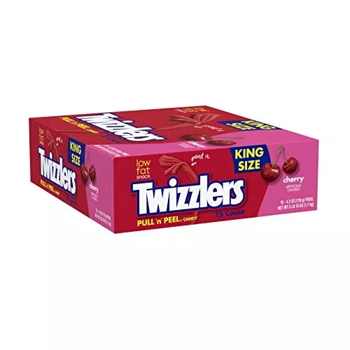 Twizzlers King Chry Pull Peel 15 Per Box