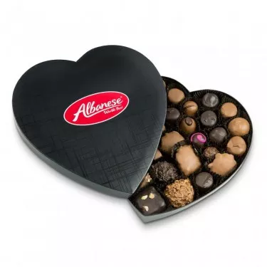 Valentine's Heart Shaped Assorted Chocolate Gift Box - 1 Pound Black