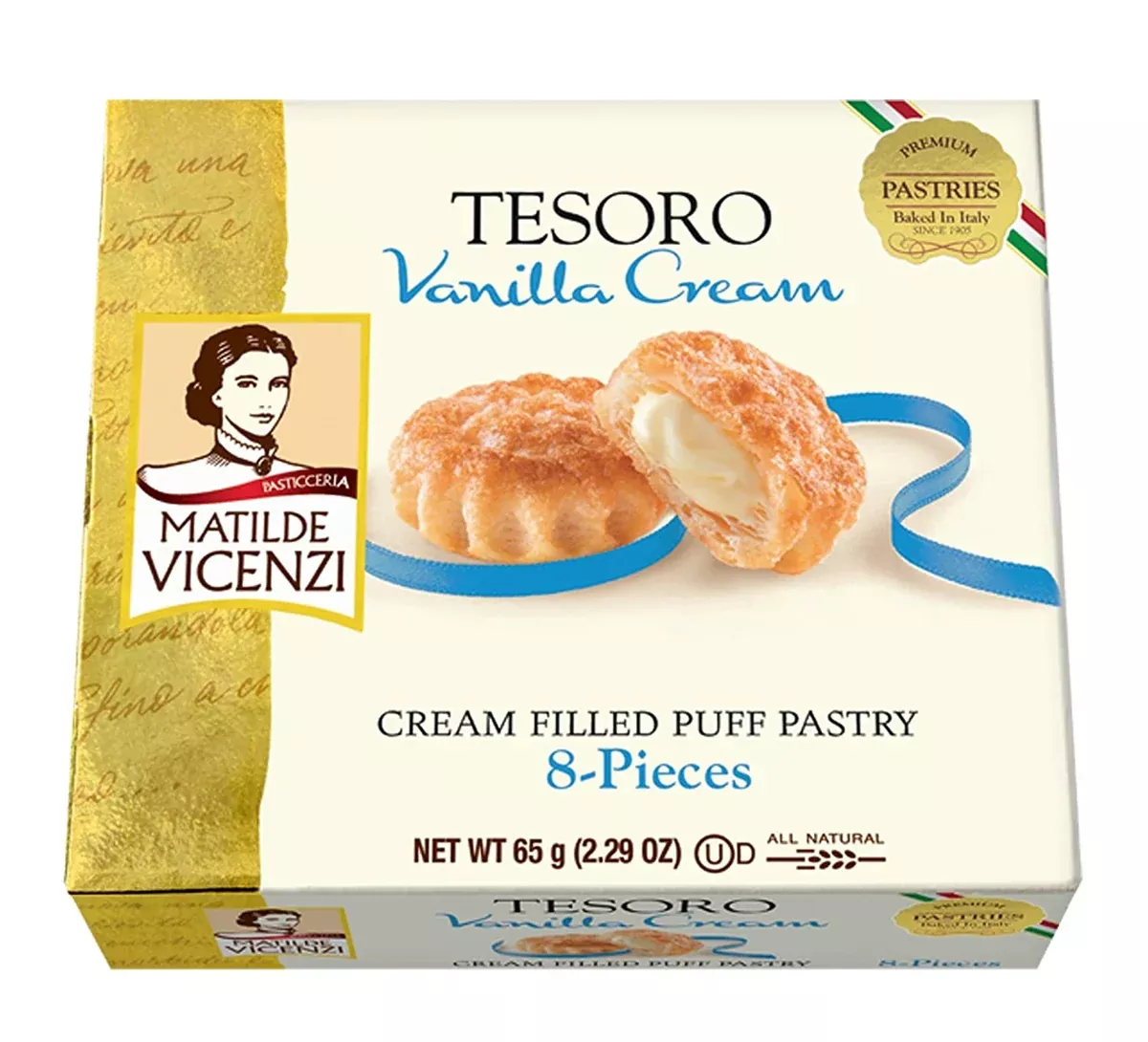 Vicenzi Tesoro Vanilla, Cream Puff Pastry, 2.29 oz | 65g