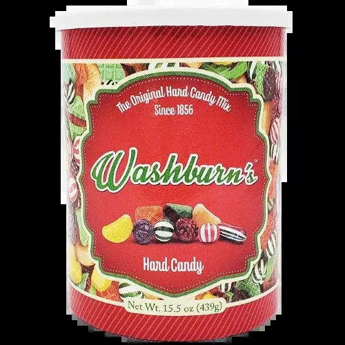 Washburn Assorted Hard Candies 15.5 oz. Canister