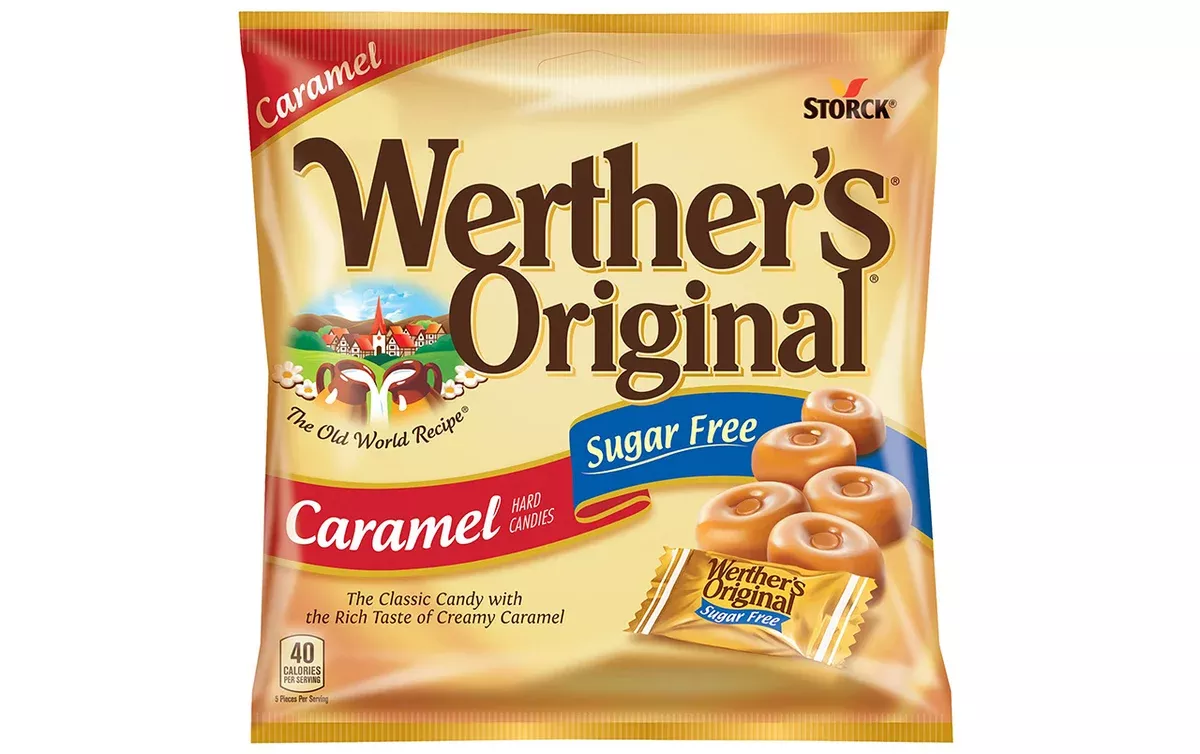 Werther's Original Sugar Free Caramel Hard Candy, 1.46 oz, 12 Count