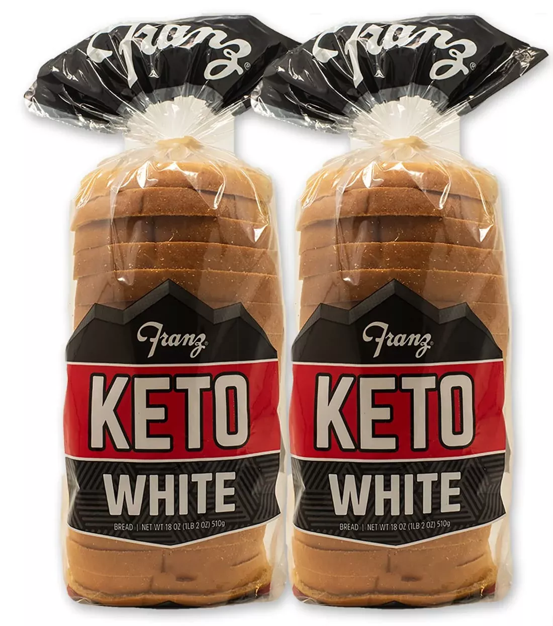 White Keto Bread - Zero Net Carbs - Keto Diet Approved - 2 Loaf Pack (2 X 18Oz)