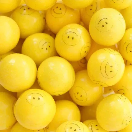 Yellow Smiley Face Gumballs 1" 850 Count Bulk