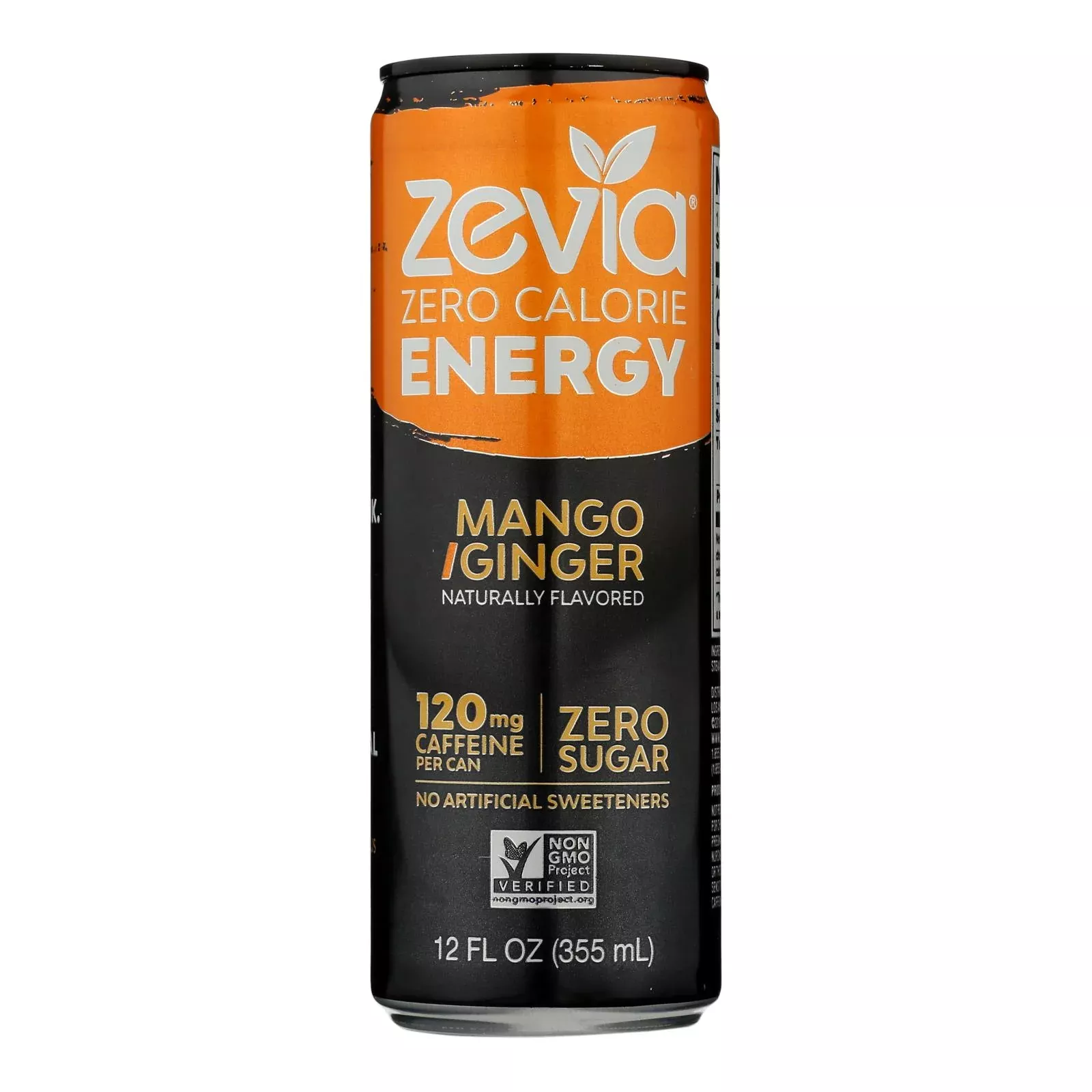 Zevia Zero Calorie Energy Drink - Mango/Ginger - Case of 12 - 12 fl Ounce