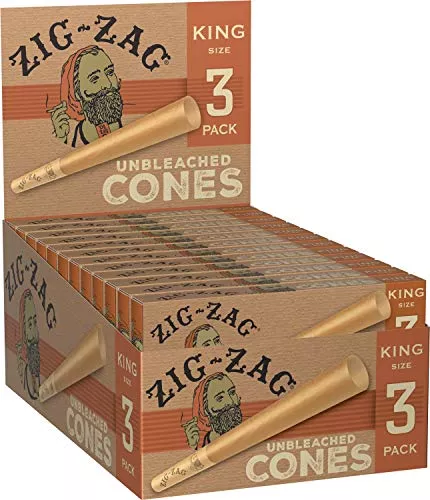 Zig Zag Cone Wrappers Unbleached 1 kg (Pack of 3)