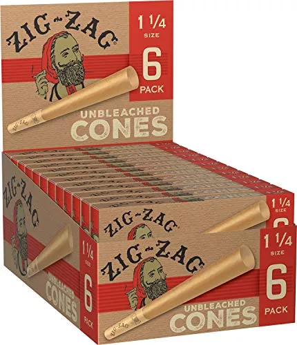 Zig Zag Zag Cones Unbleached 1 1/4 Size (Pack of 24)