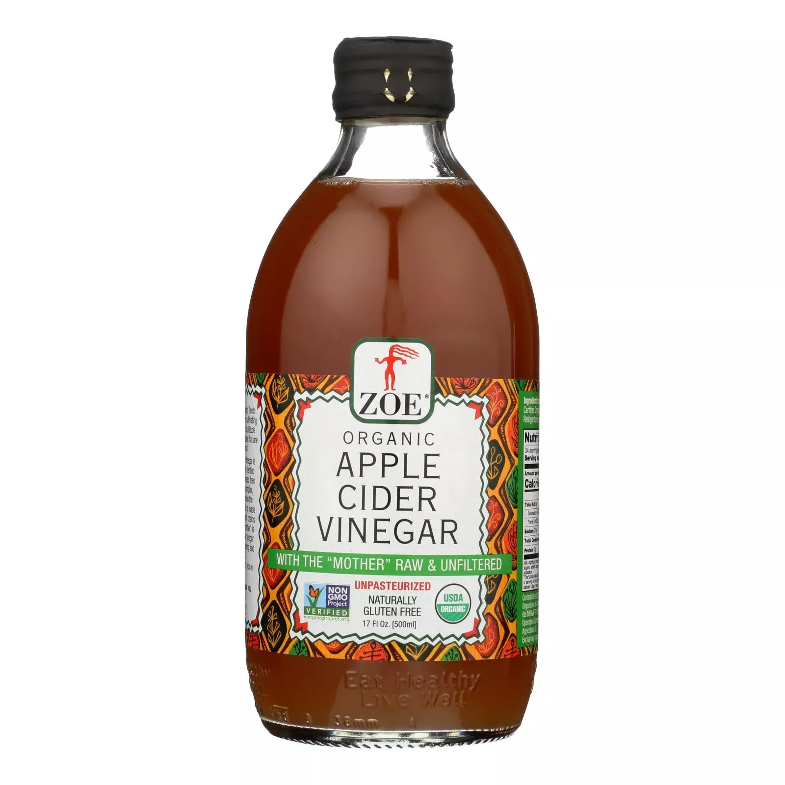 Zoe - Apple Cider Vinegar - Case of 6 - 17 fl Ounce.