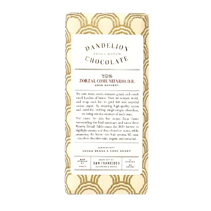 zorzal comunitario dominican republic 70% single-origin chocolate bar